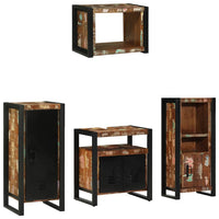 vidaXL Conjunto de Móveis para Banheiro 4 pcs Madeira Reforçada Sólida