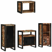 vidaXL Conjunto de Móveis para Banheiro 4 pcs Madeira Reforçada Sólida