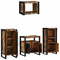 vidaXL Conjunto de Móveis para Banheiro 4 pcs Madeira Reforçada Sólida