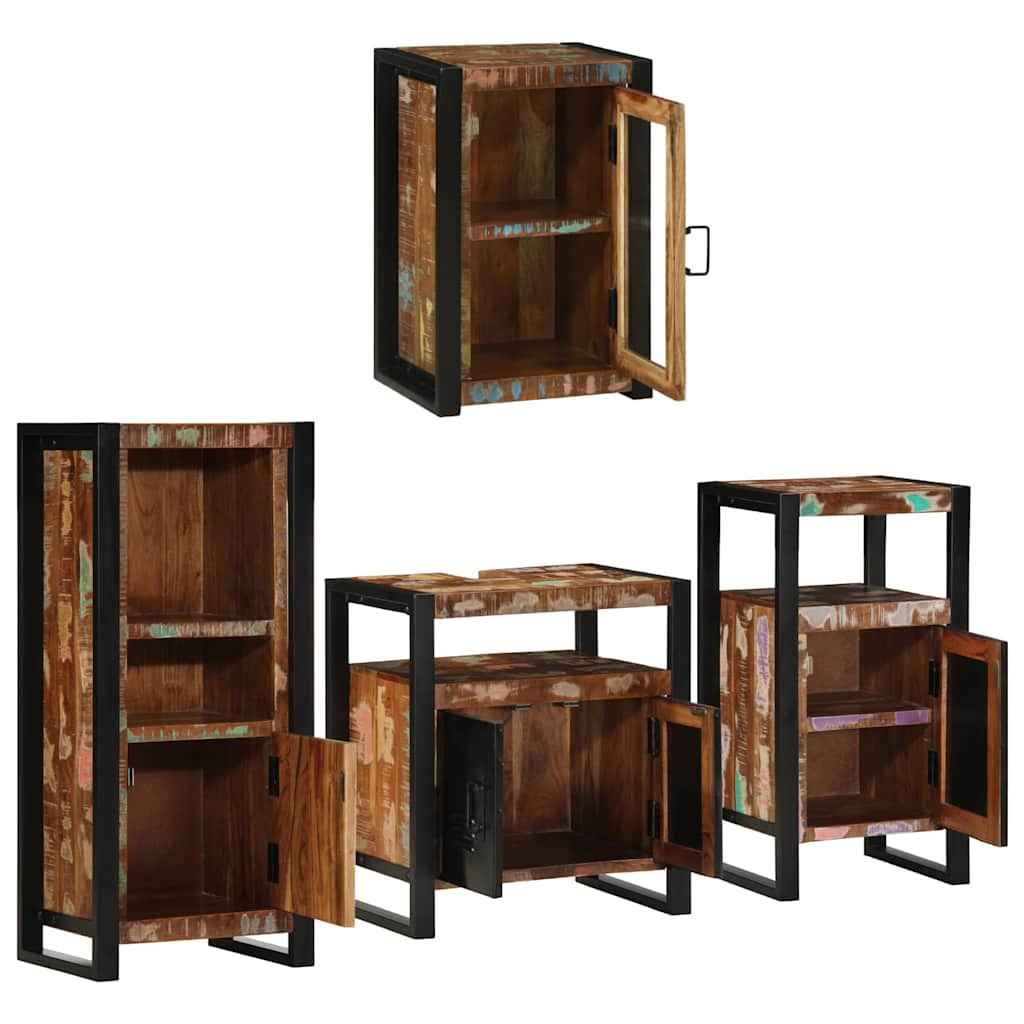 vidaXL Conjunto de Móveis para Banheiro Montado na parede 4 pcs