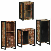 vidaXL Conjunto de Móveis para Banheiro com prateleira com porta 4 pcs