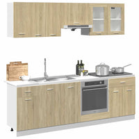 vidaXL Conjunto móveis de cozinha “Lyon” 8 pcs carvalho sonoma