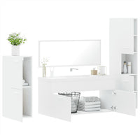 vidaXL 4 pcs conjunto móveis casa de banho derivados de madeira branco