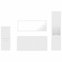 vidaXL 4 pcs conjunto móveis casa de banho derivados de madeira branco