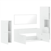 vidaXL 4 pcs conjunto móveis casa de banho derivados de madeira branco