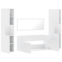 vidaXL 4 pcs conjunto móveis casa de banho derivados de madeira branco