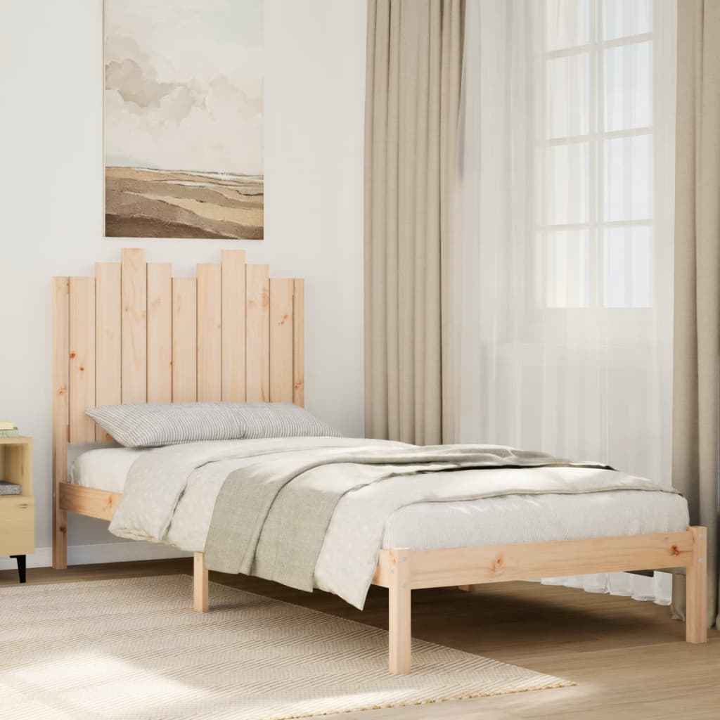 vidaXL Estrutura de cama pequena solteiro 75x190 cm pinho maciço preto