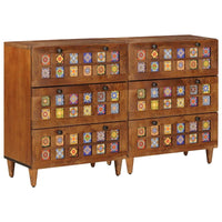 vidaXL Buffet 2 pcs Nogueira 60 x 33 x 75 cm Madeira de manga maciça
