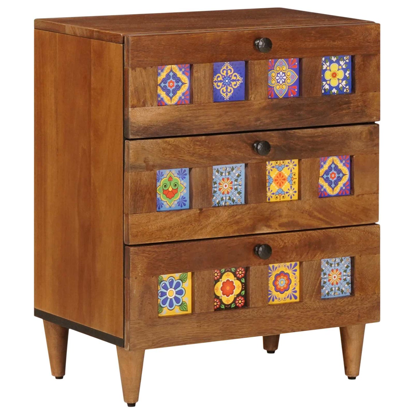 vidaXL Buffet 2 pcs Nogueira 60 x 33 x 75 cm Madeira de manga maciça