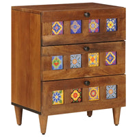vidaXL Buffet 2 pcs Nogueira 60 x 33 x 75 cm Madeira de manga maciça