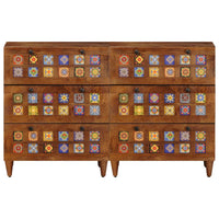vidaXL Buffet 2 pcs Nogueira 60 x 33 x 75 cm Madeira de manga maciça