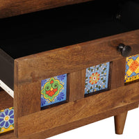 vidaXL Buffet 2 pcs Nogueira 60 x 33 x 75 cm Madeira de manga maciça