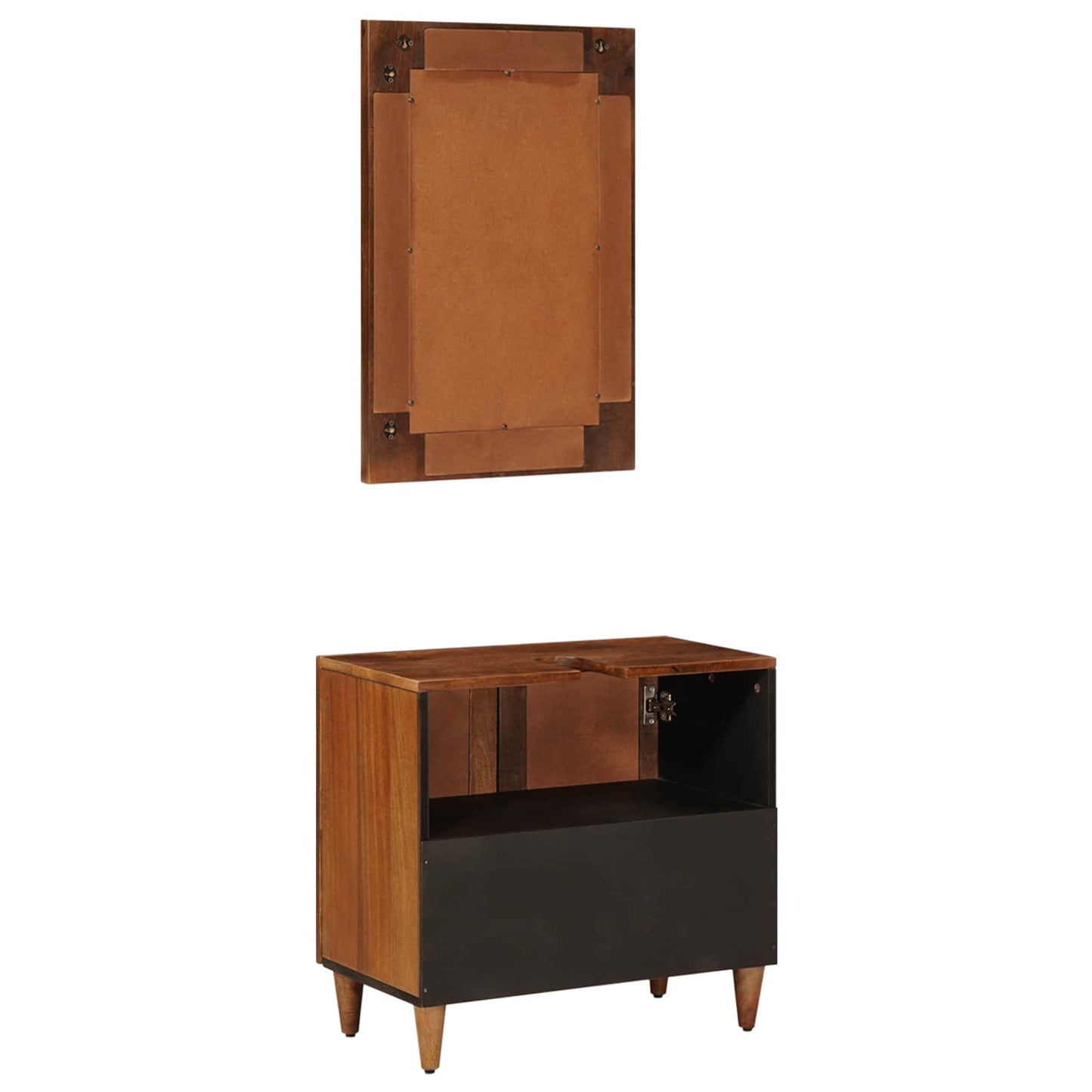 vidaXL Conjunto de Móveis para Banheiro com porta 2 pcs Nogueira