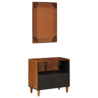 vidaXL Conjunto de Móveis para Banheiro com porta 2 pcs Nogueira
