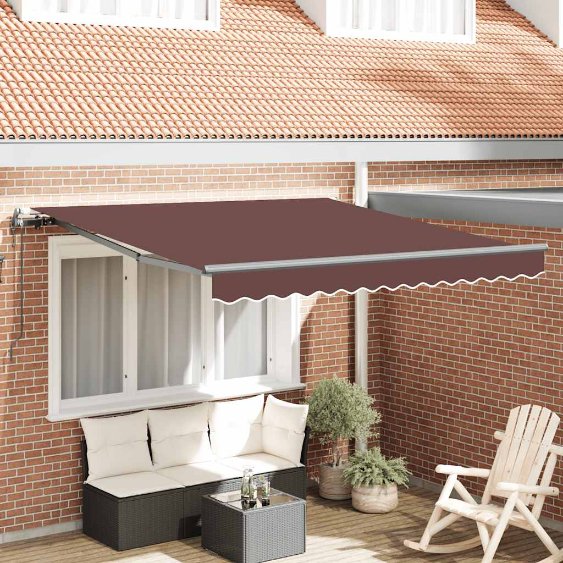vidaXL Toldo retrátil automático 350x250 cm creme