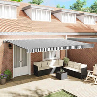 vidaXL Toldo retrátil automático 350x250 cm creme