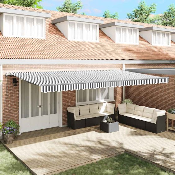 vidaXL Toldo retrátil automático 350x250 cm creme