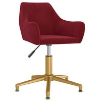 vidaXL Cadeira de jantar giratória veludo vermelho tinto