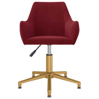 vidaXL Cadeira de jantar giratória veludo vermelho tinto