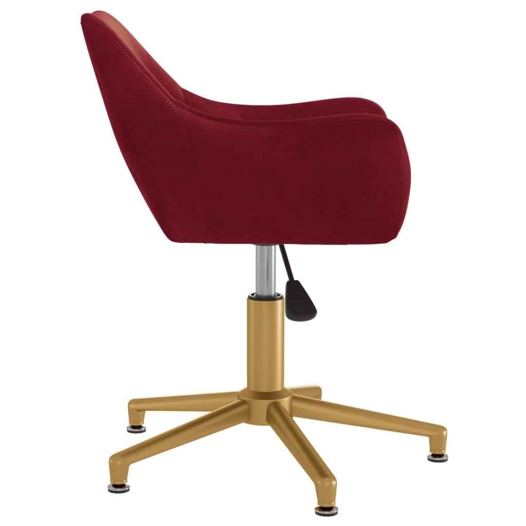 vidaXL Cadeira de jantar giratória veludo vermelho tinto
