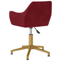 vidaXL Cadeira de jantar giratória veludo vermelho tinto