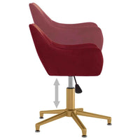 vidaXL Cadeira de jantar giratória veludo vermelho tinto