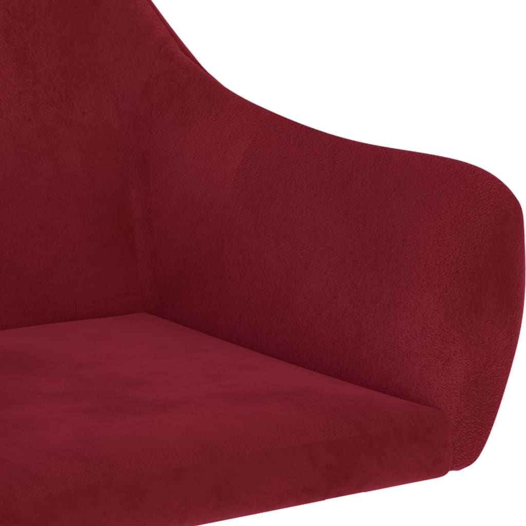 vidaXL Cadeira de jantar giratória veludo vermelho tinto