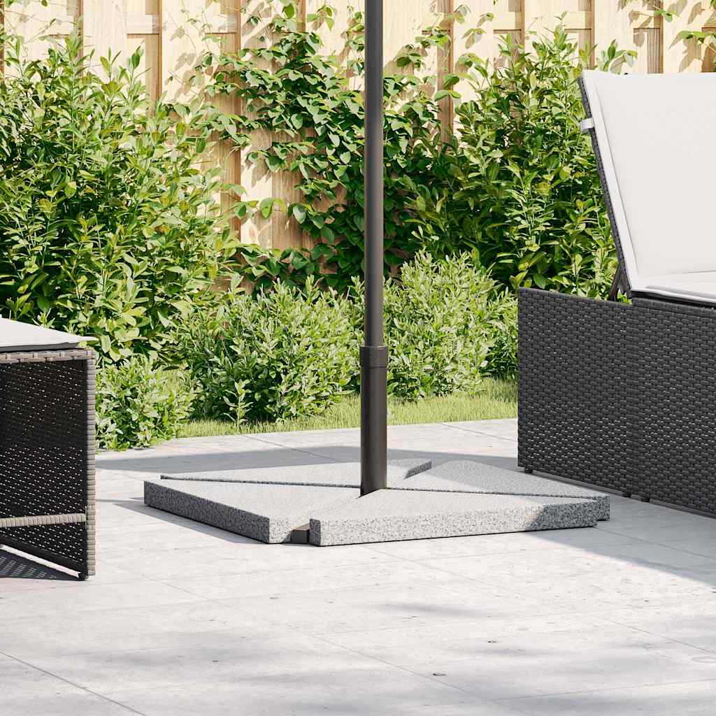 vidaXL Placas peso guarda-sol triangulares 4 pcs granito 14kg cinzento