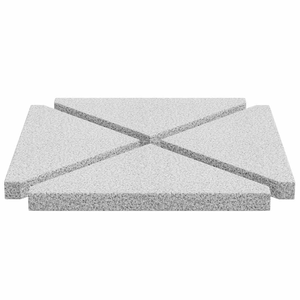 vidaXL Placas peso guarda-sol triangulares 4 pcs granito 14kg cinzento