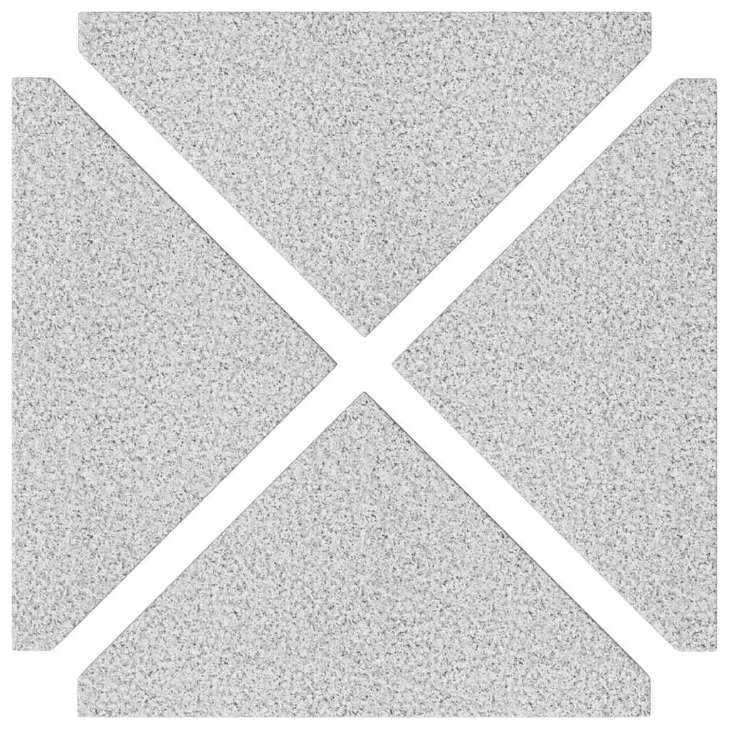 vidaXL Placas peso guarda-sol triangulares 4 pcs granito 14kg cinzento