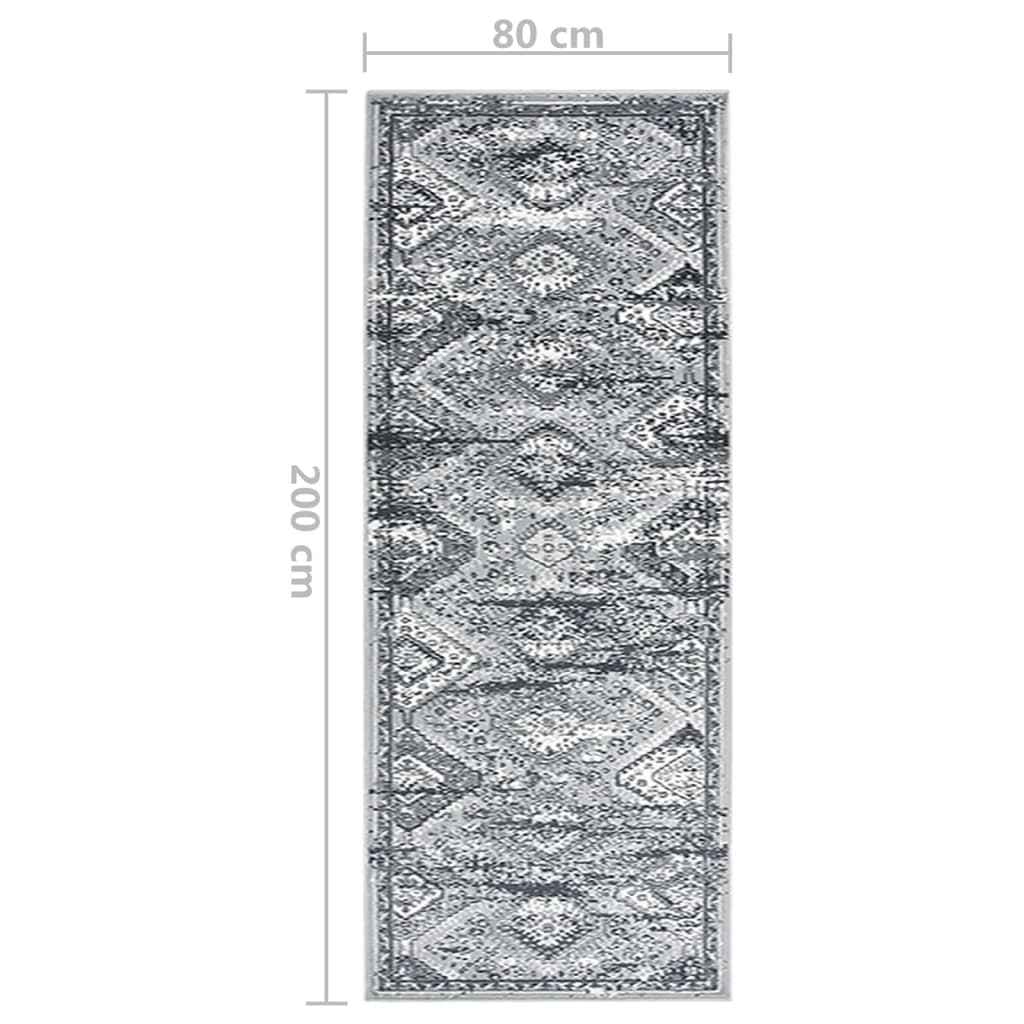 vidaXL Passadeira 80x200 cm polipropileno cinzento oriental