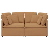 vidaXL Sofá modular com almofadas tecido tipo lã encaracolado bege