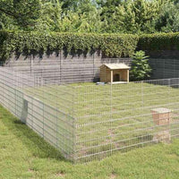 vidaXL Recinto exterior p/ animais 6 painéis 54x60cm ferro galvanizado