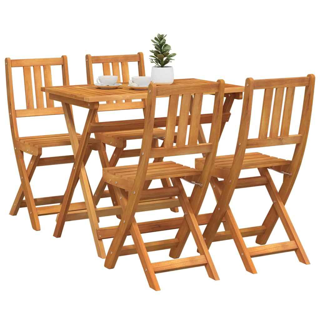 vidaXL Conjunto Bistro de Jardim 5 pcs Castanho