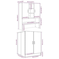 vidaXL Armários p/ máquina lavar 2pcs deriv. madeira cinzento cimento