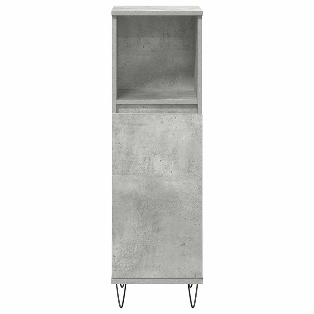 vidaXL 3 pcs conj. móveis casa banho derivados madeira cinza cimento