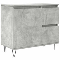 vidaXL 3 pcs conj. móveis casa banho derivados madeira cinza cimento