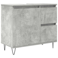 vidaXL 3 pcs conj. móveis casa banho derivados madeira cinza cimento