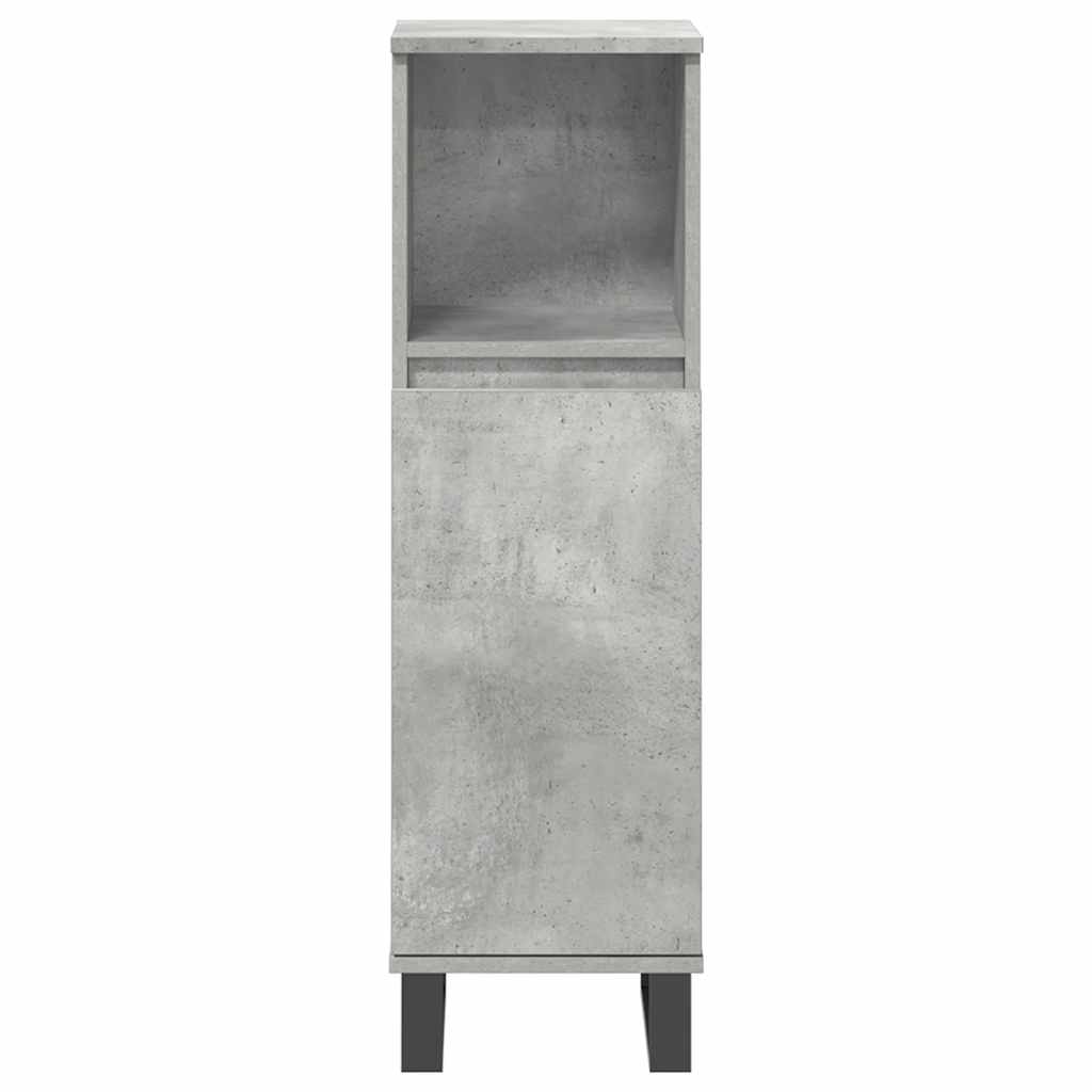 vidaXL 3 pcs conj. móveis casa banho derivados madeira cinza cimento