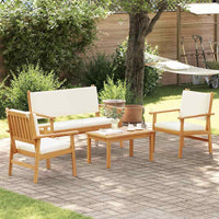 vidaXL Conjunto de Sofá de Jardim 4 pcs Castanho 120 x 65,5 x 79 cm