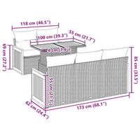 vidaXL 6 pcs conjunto sofás jardim com almofadões PE/acácia cinzento