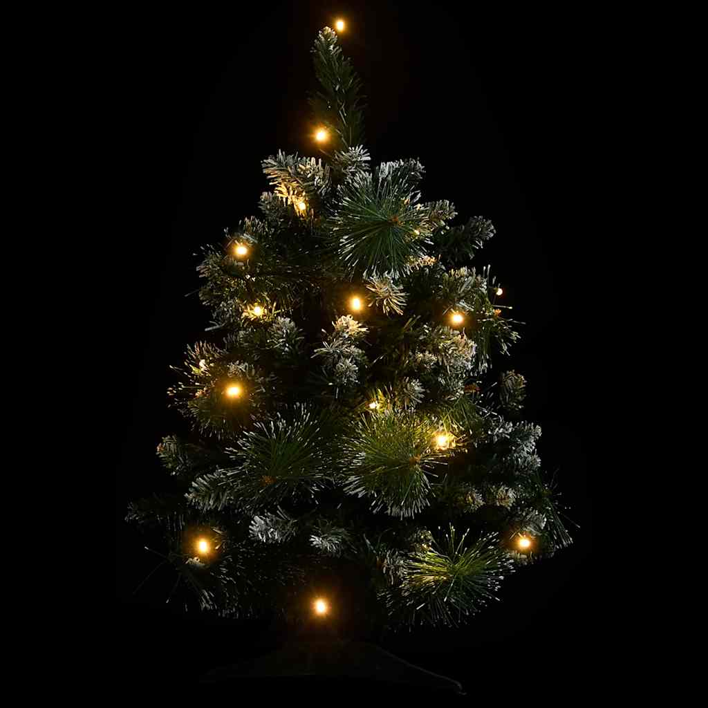 vidaXL Árvore de Natal artificial pré-iluminada + suportes PVC verde