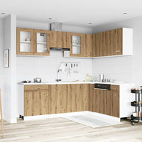 vidaXL 11 pcs armário de cozinha conjunto deriv. madeira Lyon madeira velha
