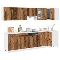 vidaXL 11 pcs armário de cozinha conjunto deriv. madeira Lyon madeira velha