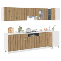 vidaXL 11 pcs armário de cozinha conjunto deriv. madeira Lyon madeira velha