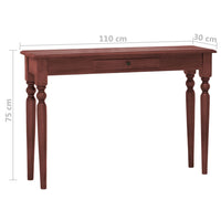 vidaXL Mesa consola 110x30x75 cm mogno maciço castanho clássico