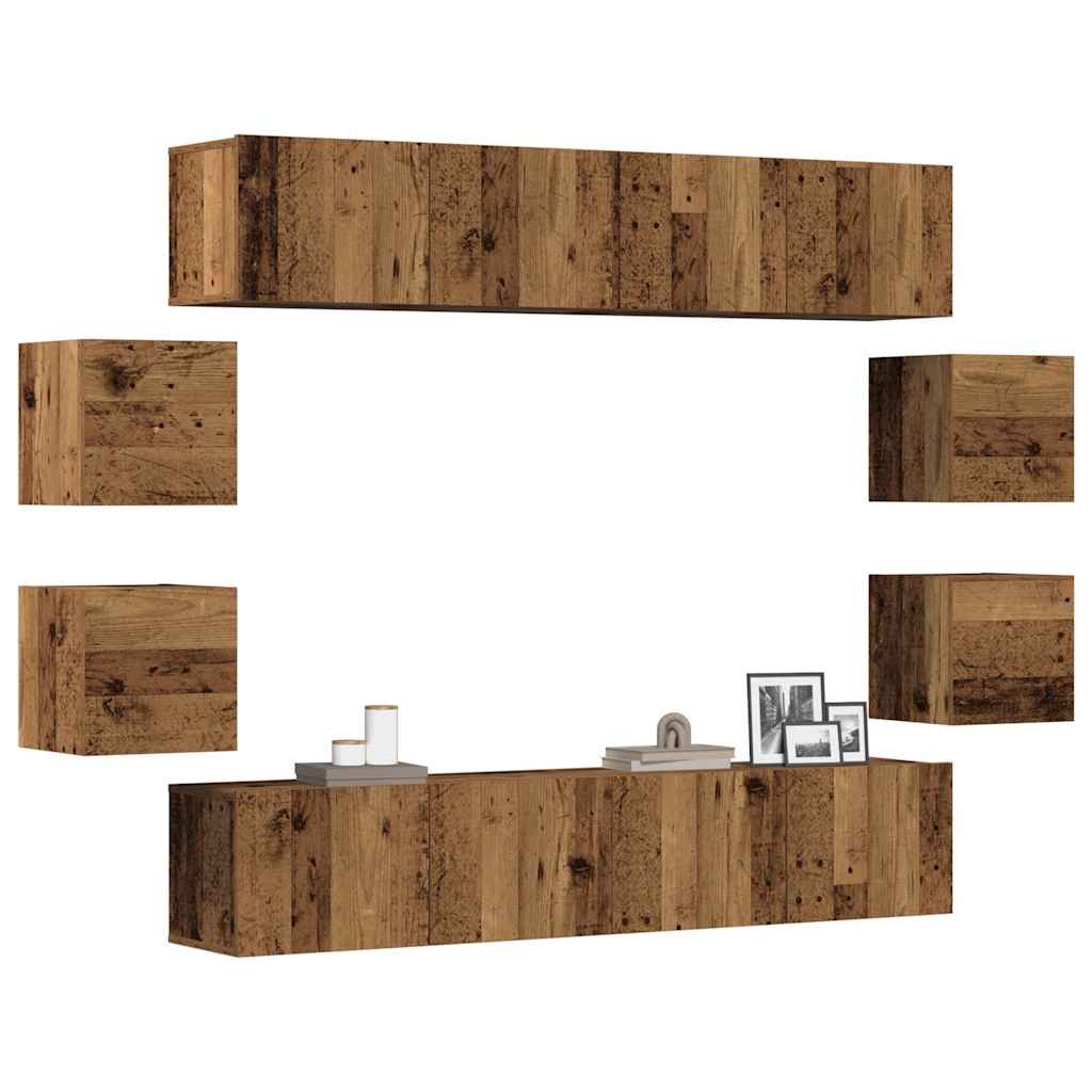 vidaXL 8 pcs conjunto de móveis de TV contraplacado branco