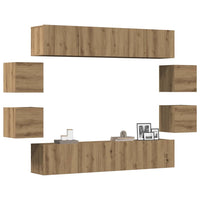 vidaXL 8 pcs conjunto de móveis de TV contraplacado branco