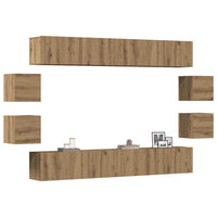 vidaXL 8 pcs conjunto de móveis de TV contraplacado branco