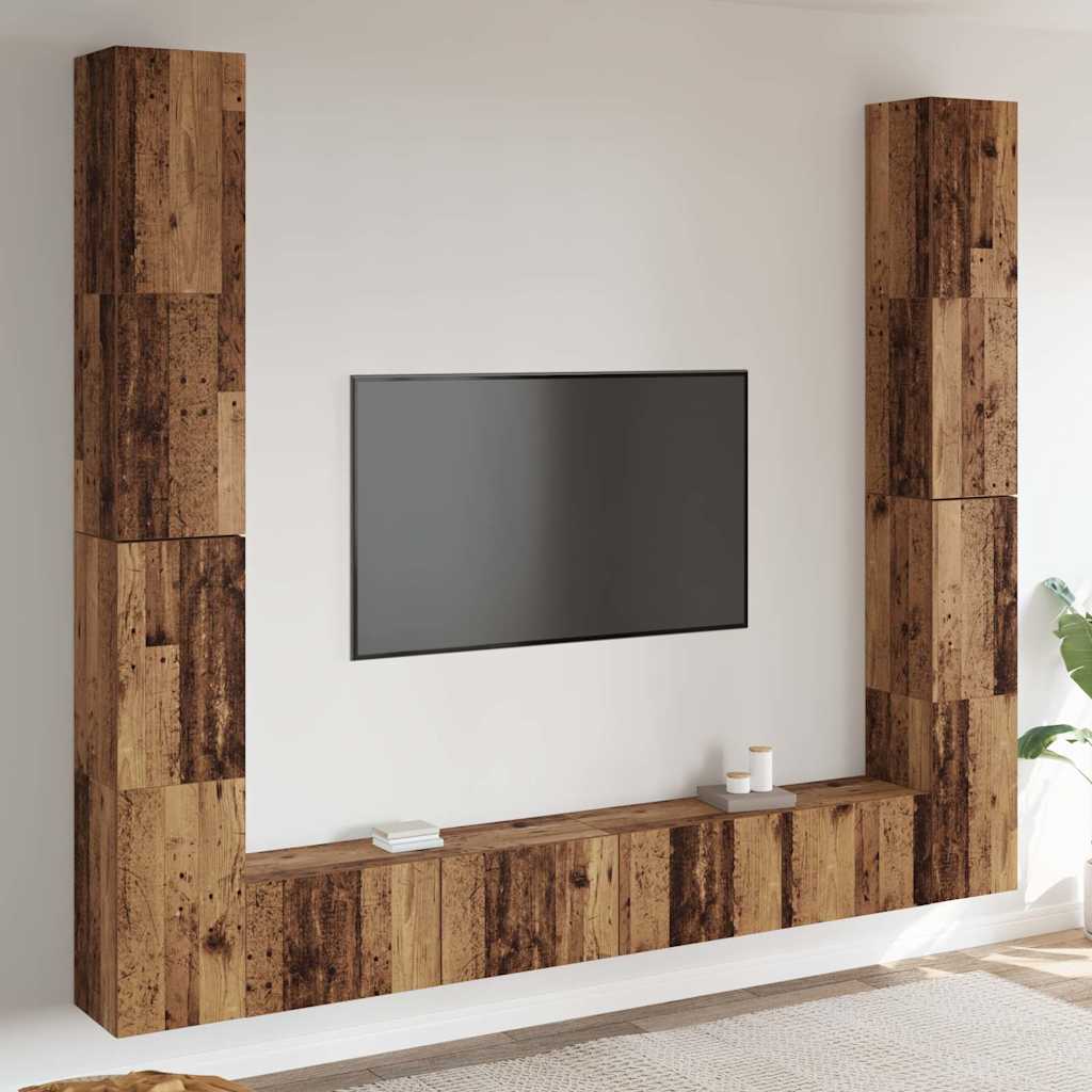 vidaXL 6 pcs conjunto de móveis de TV derivados de madeira branco